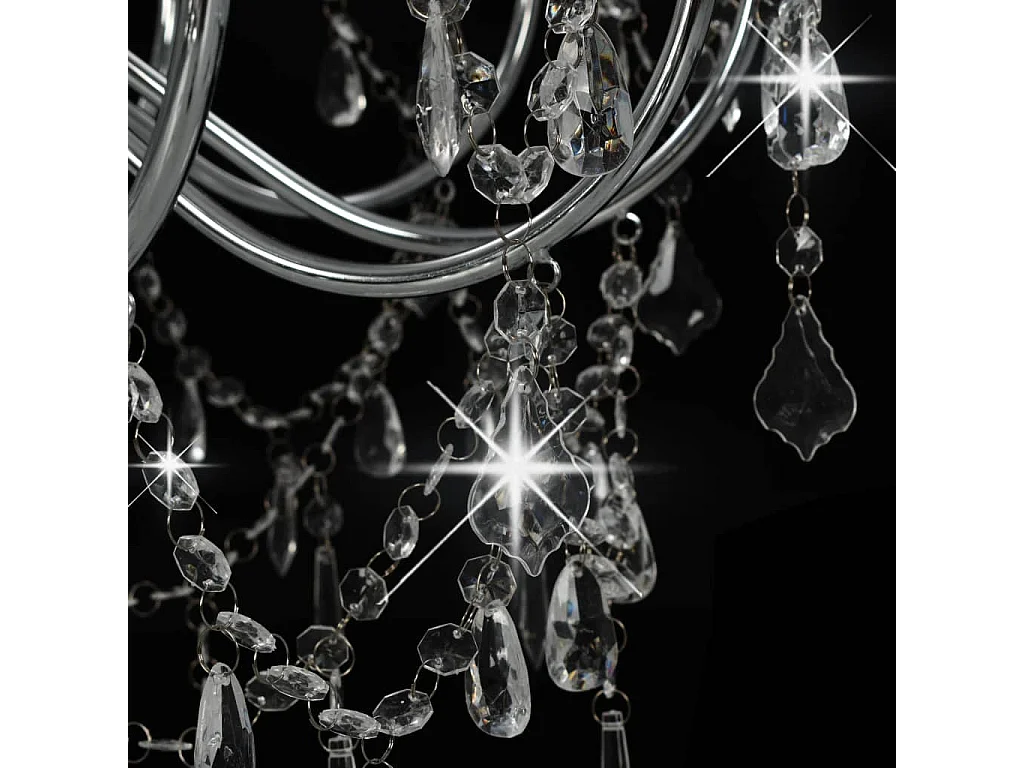 Kroonluchter met kralen 12xE14 zilverkleurig