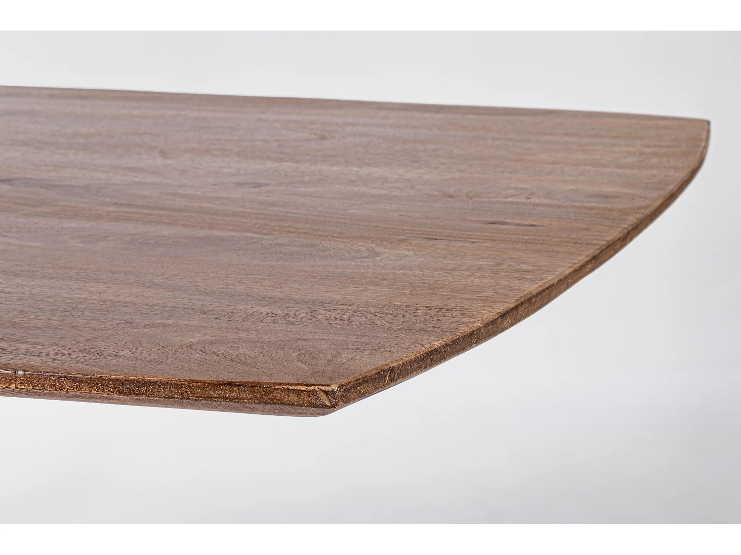 Table à manger bois de manguier foncé et pieds acier laiton mat Kamy150cm