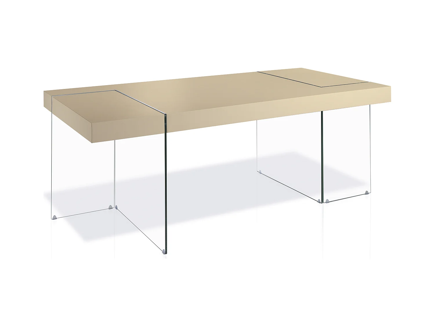 Table rectangulaire design Crème Cubique