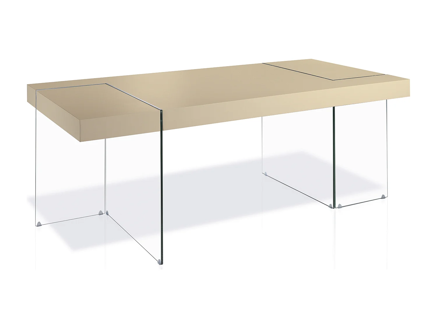 Table rectangulaire design Crème Cubique