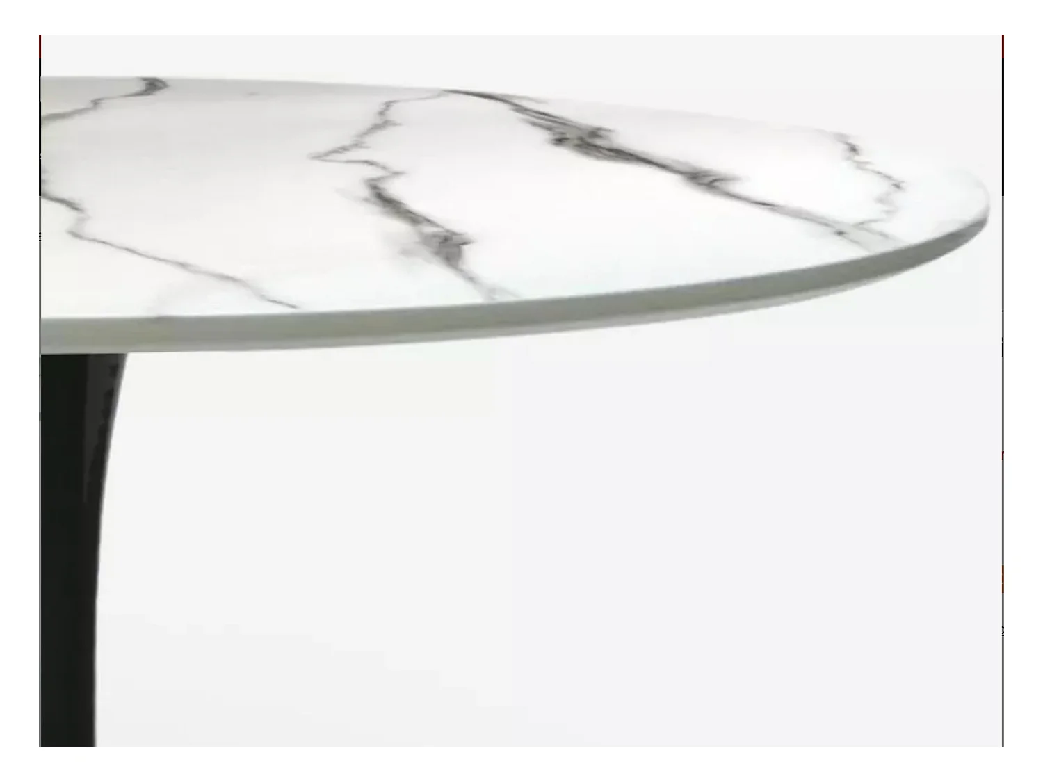 Mesa redonda moderna efecto mármol blanco y negro Tulipa 80 cm