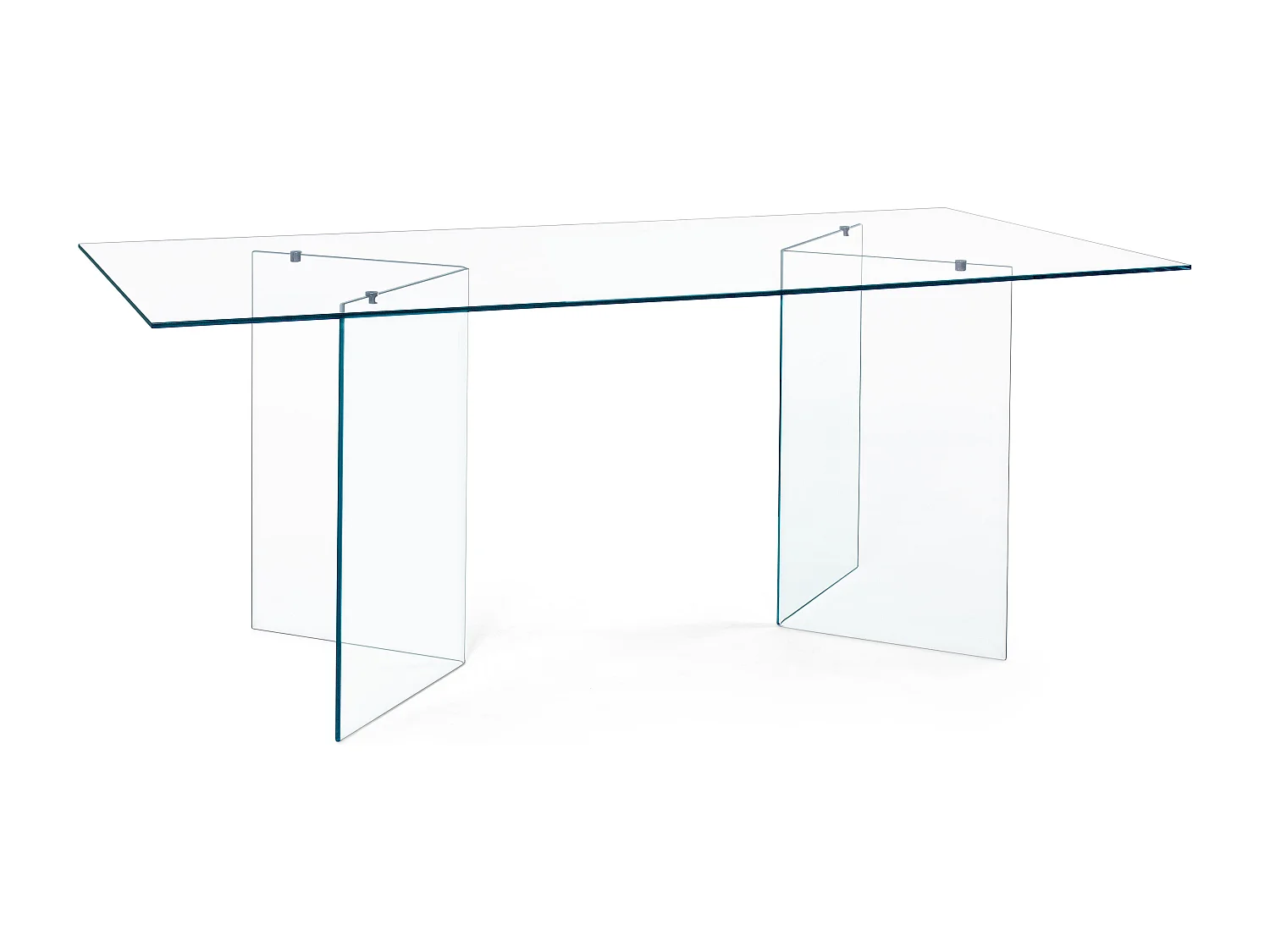 Table à manger rectangulaire verre transparent Iris 180cm