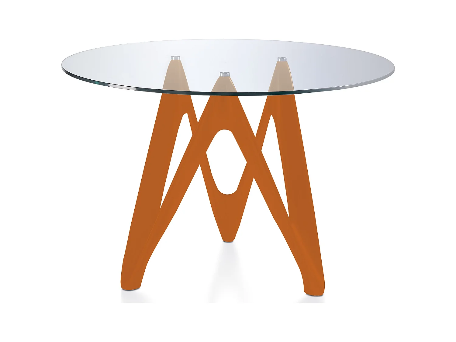 Table ronde design fibre de verre laqué orange Perla-Dimensions D 140 x H 76 cm