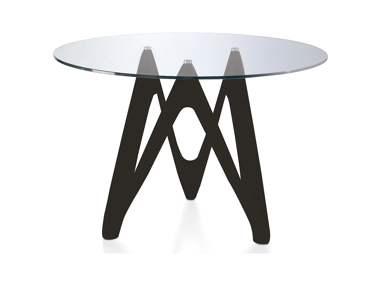 Table ronde design fibre de verre laqué noir Perla-Dimensions D 120 x H 76 cm