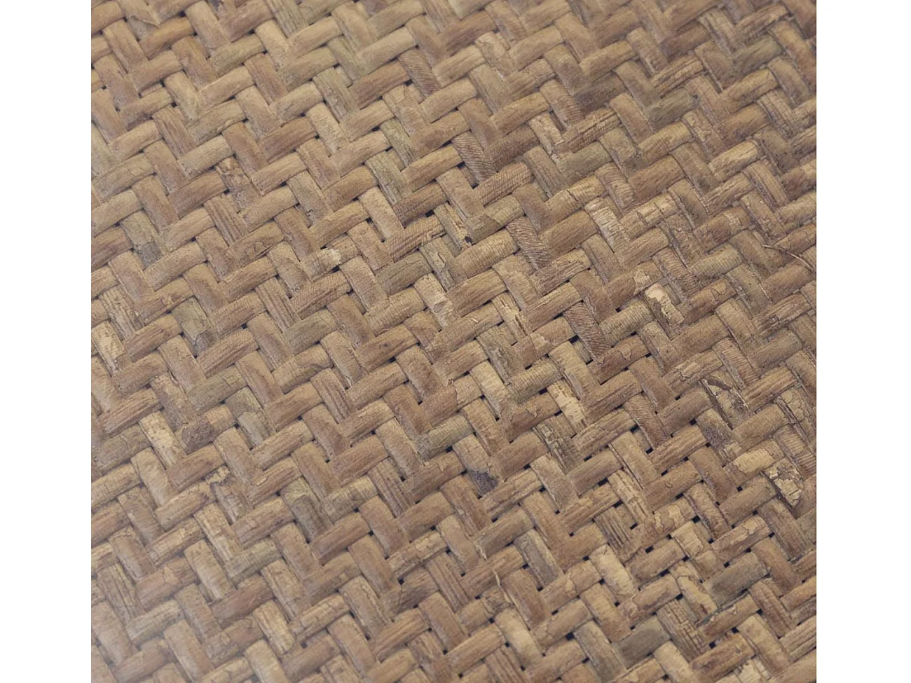 Vikale ronde eettafel van 120 cm massief eiken en rotan