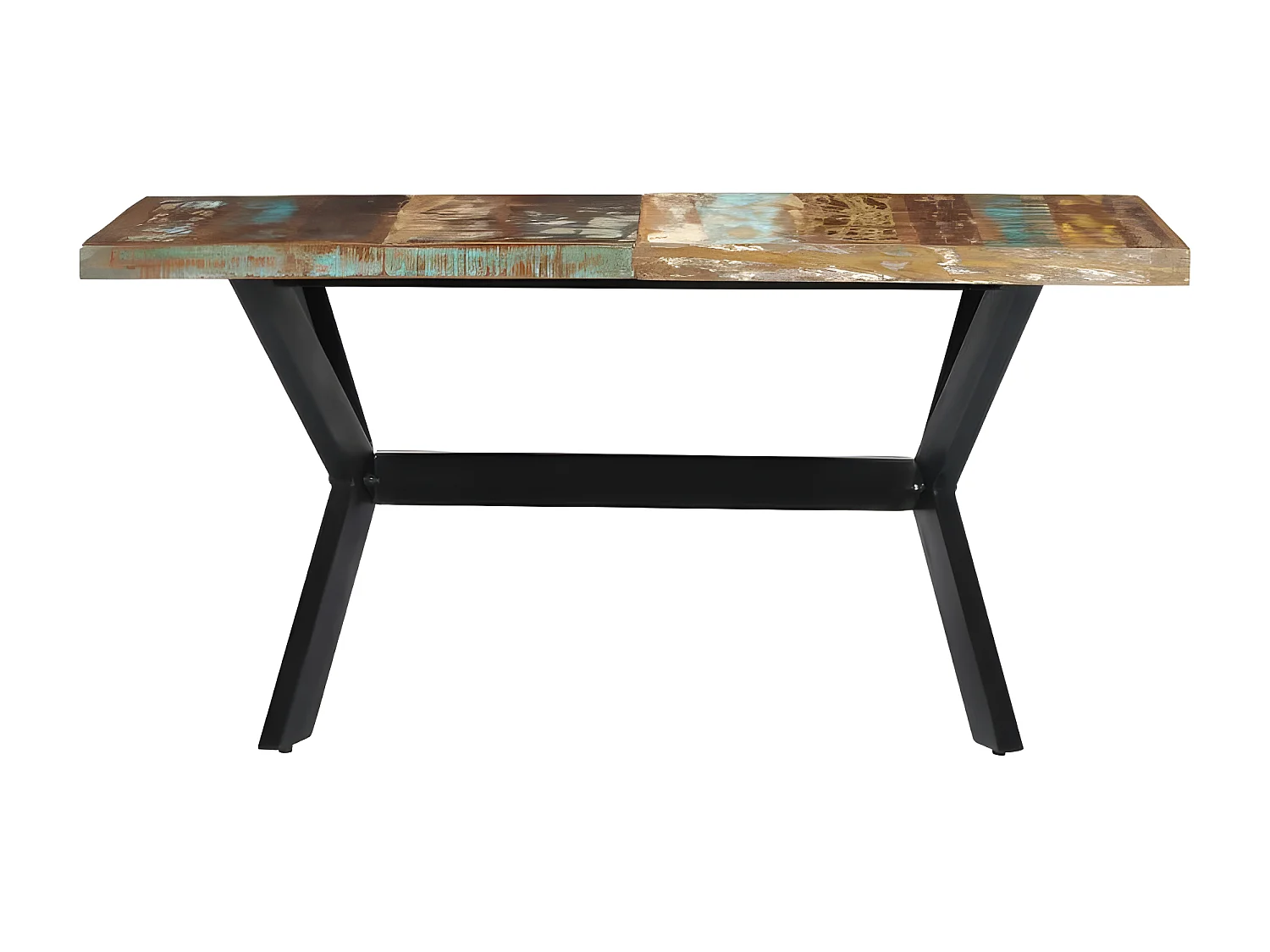 Table à manger bois massif recyclé et pieds métal noir Maxi