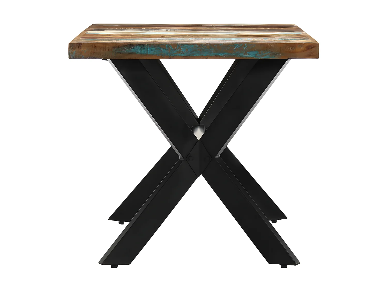 Table à manger bois massif recyclé et pieds métal noir Maxi