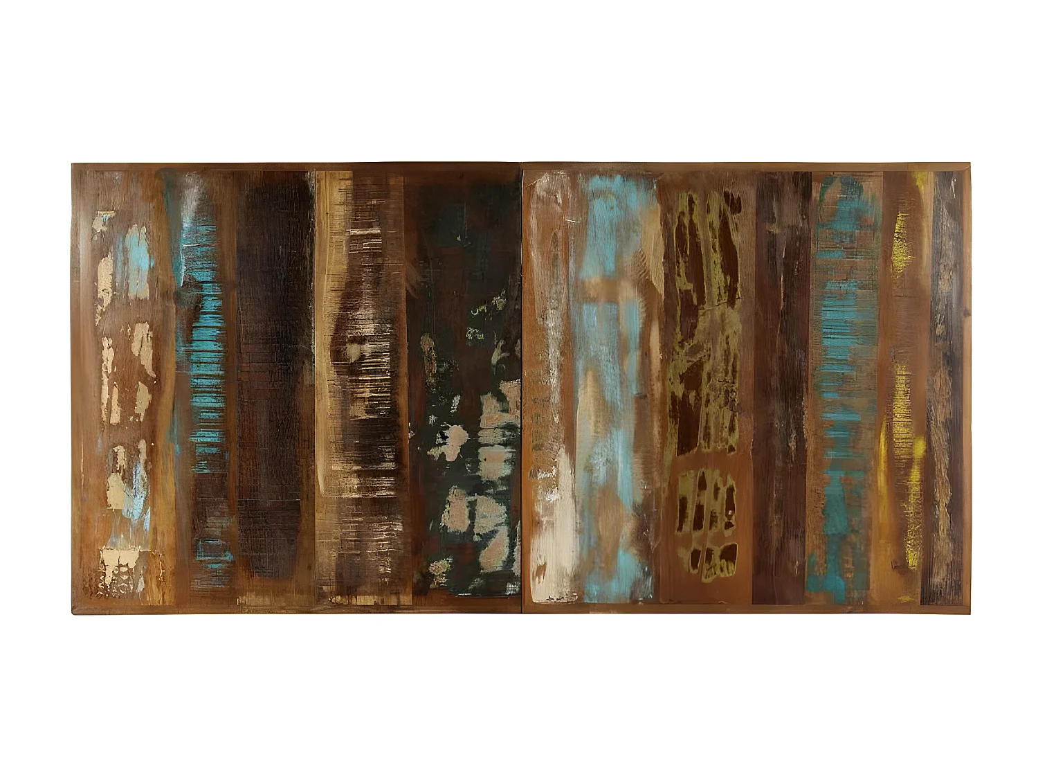 Table à manger bois massif recyclé et pieds métal noir Maxi