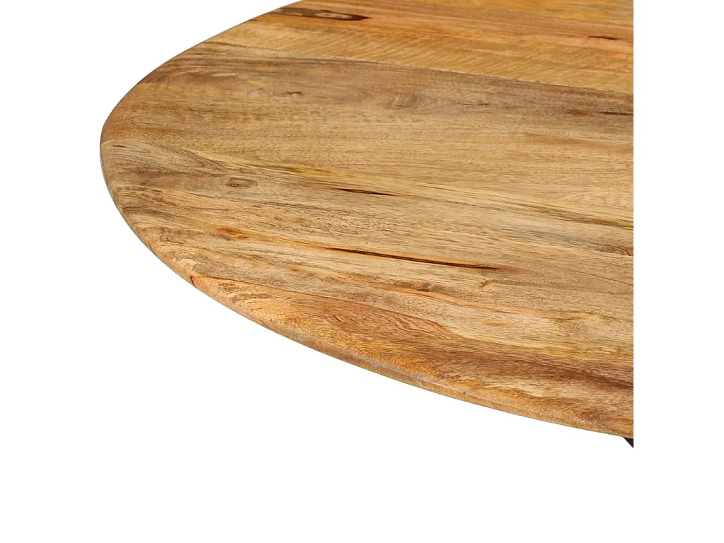Table à dîner Ø110x78 Bois de manguier massif et acier