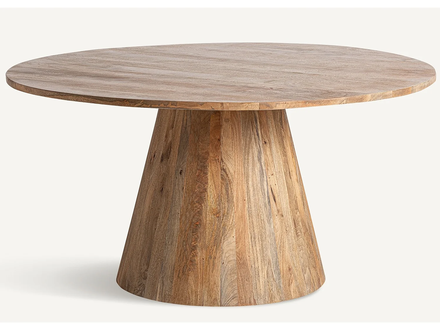 Mesa de comedor Kezah redonda de madera maciza 150 cm