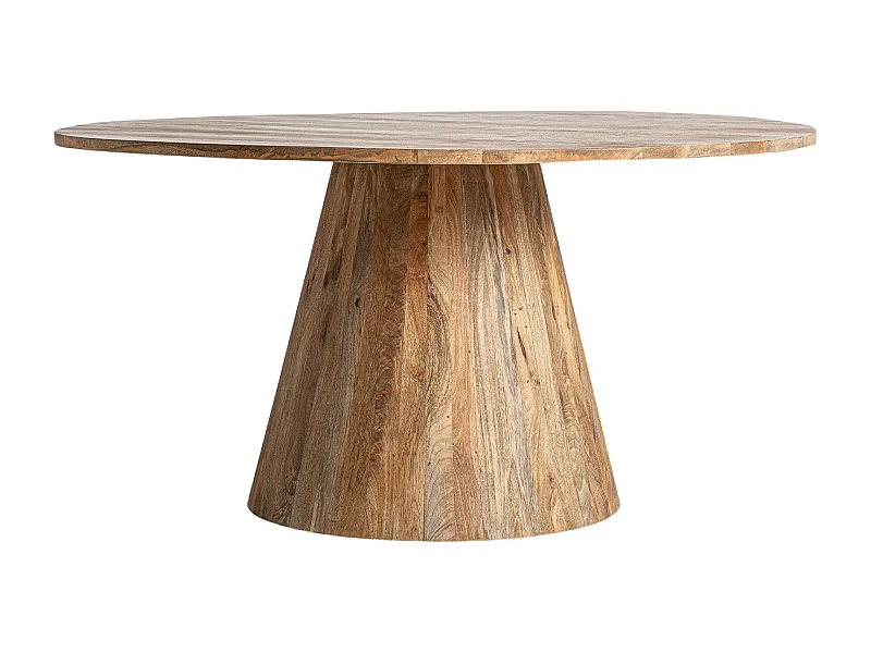 Mesa de comedor Kezah redonda de madera maciza 150 cm