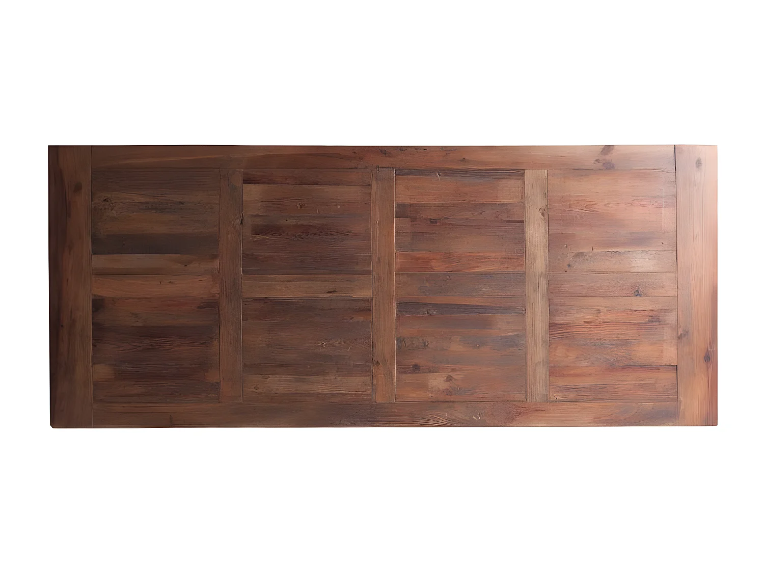 Mesa de comedor Vinka de 240 cm de madera maciza de pino regenerado oscuro y metal negro