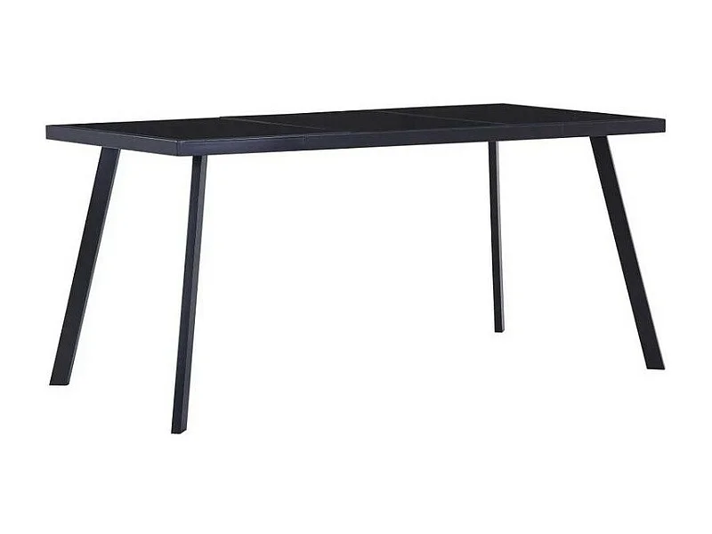 Table verre trempé noir et pieds métal Ragya 180cm