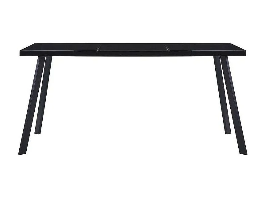 Table verre trempé noir et pieds métal Ragya 180cm