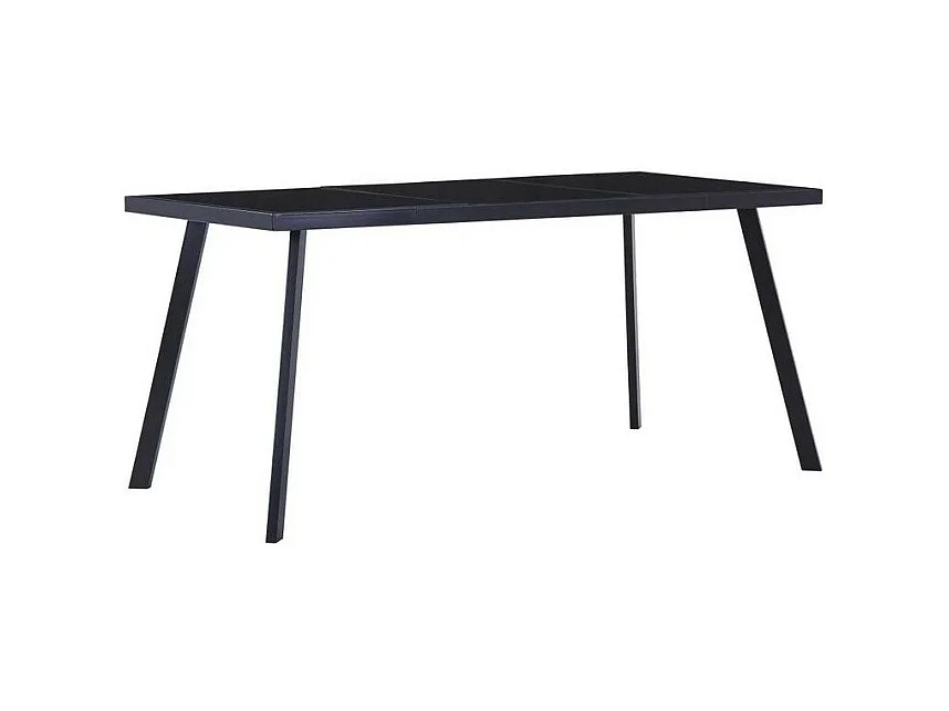 Table verre trempé noir et pieds métal Ragya 180cm