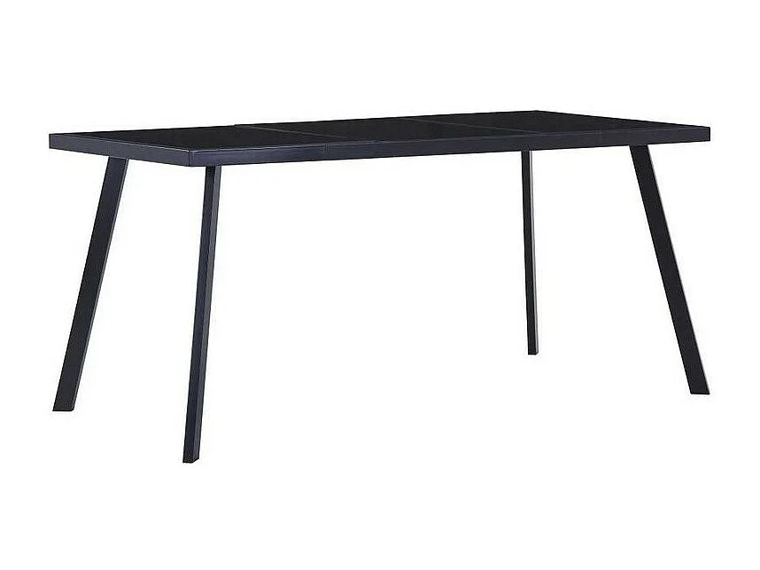 Table verre trempé noir et pieds métal Ragya 180cm