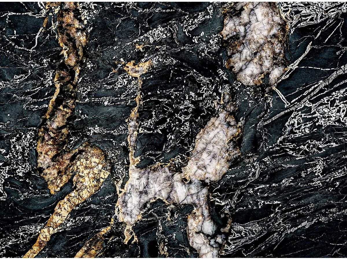 Table à manger carrée bois plissé et marbre 80cm José Manuel Ferrero d’Estudi-Couleur Noir