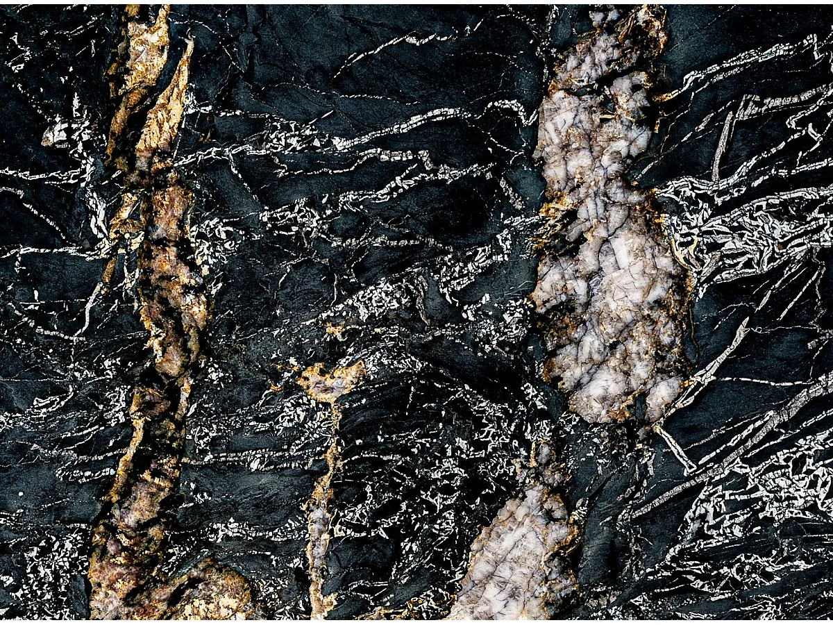 Table à manger carrée bois plissé et marbre 80cm José Manuel Ferrero d’Estudi-Couleur Noir