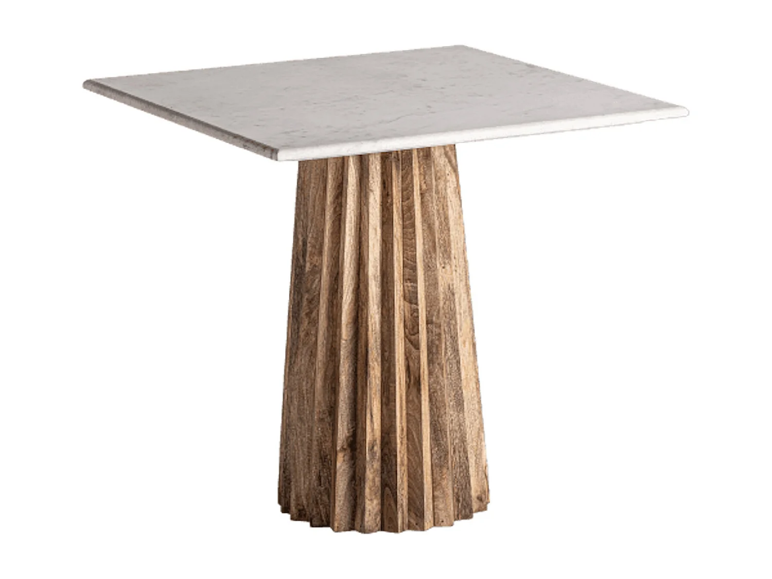 Mesa de comedor José Manuel Ferrero d’Estudi cuadrada en madera plisada y mármol 80 cm-Color Negro