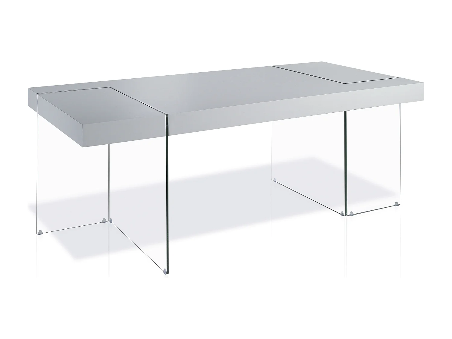 Table rectangulaire design Gris perle Cubique