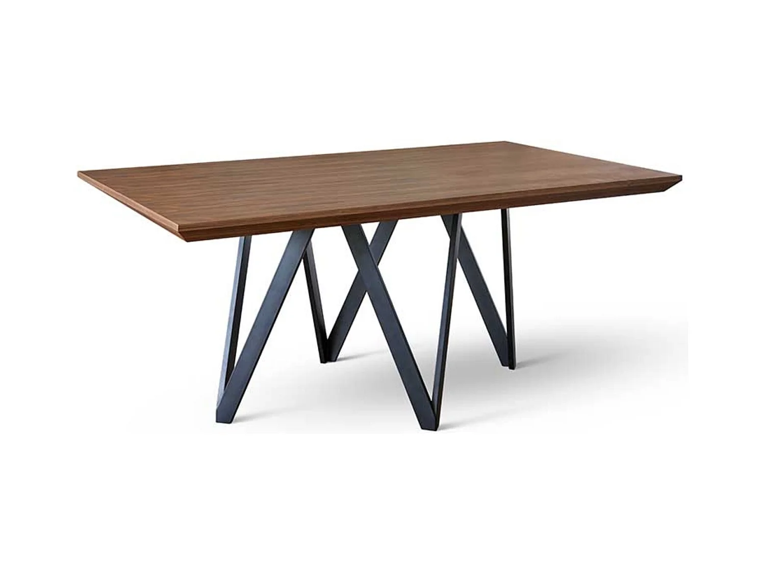 Table à manger bois de noyer et pieds métal noir Namika 180cm