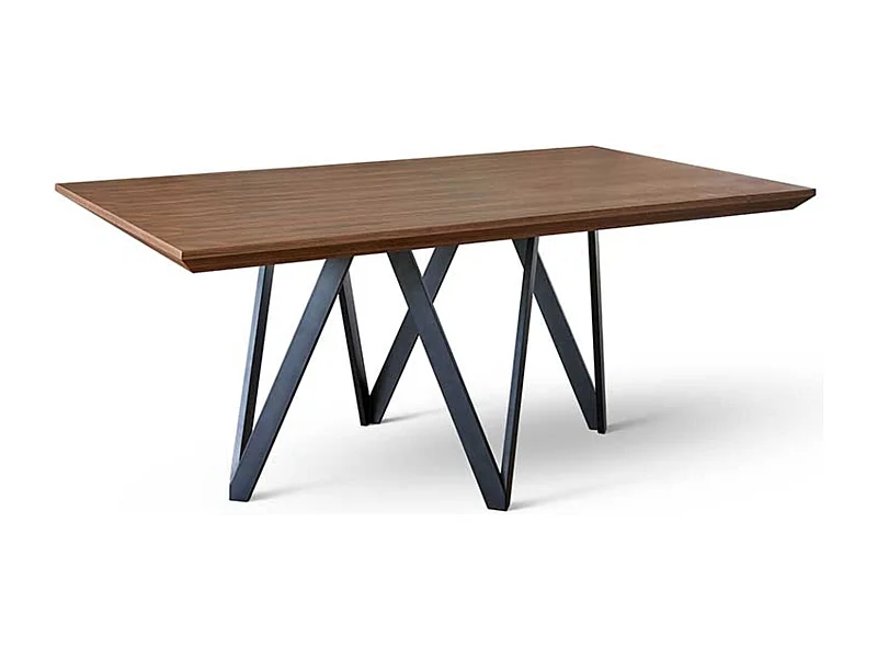 Table à manger bois de noyer et pieds métal noir Namika 180cm