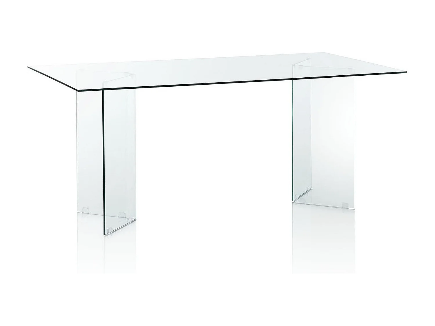 Table à manger design verre trempé transparent Akifa L 180cm