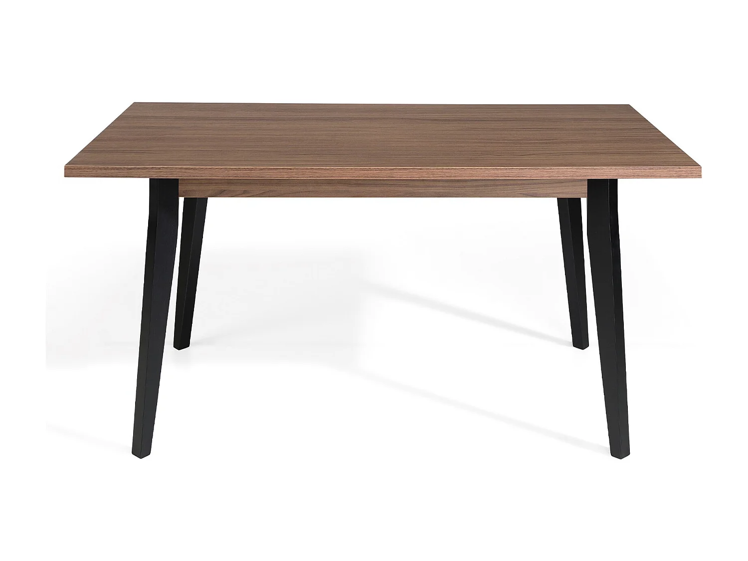 Table à manger en bois marron et pieds bois noir Kalieto 160cm