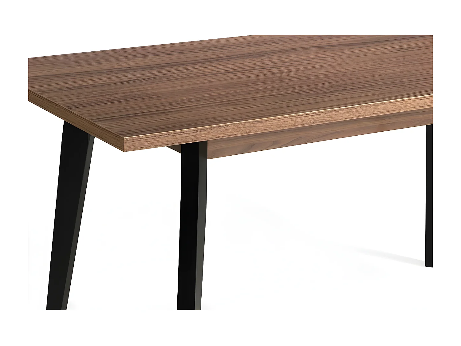 Table à manger en bois marron et pieds bois noir Kalieto 160cm