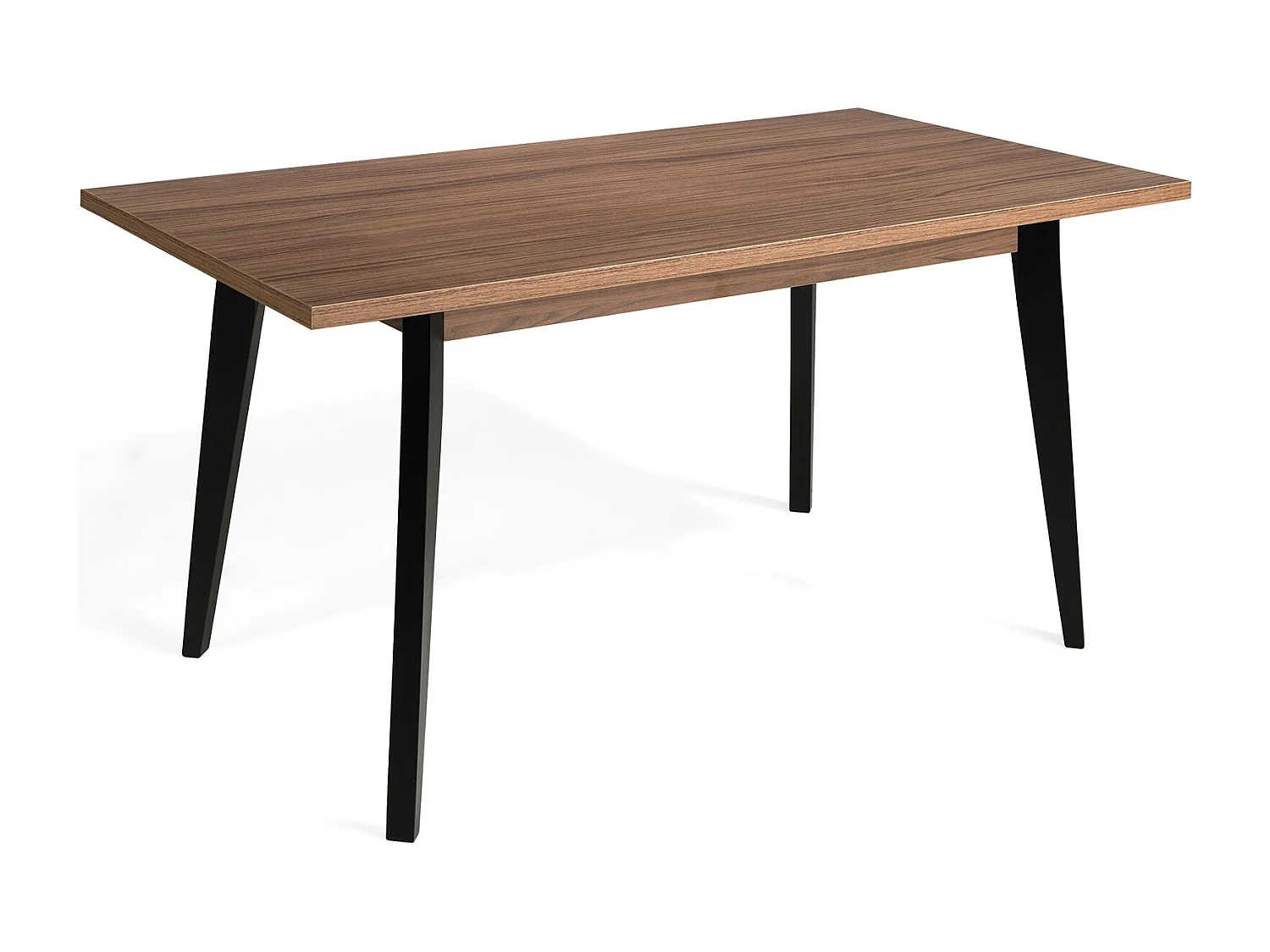 Table à manger en bois marron et pieds bois noir Kalieto 160cm