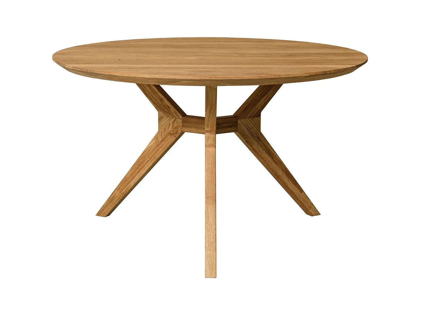 Table à manger ronde 105cm en bois de chêne massif Rodak