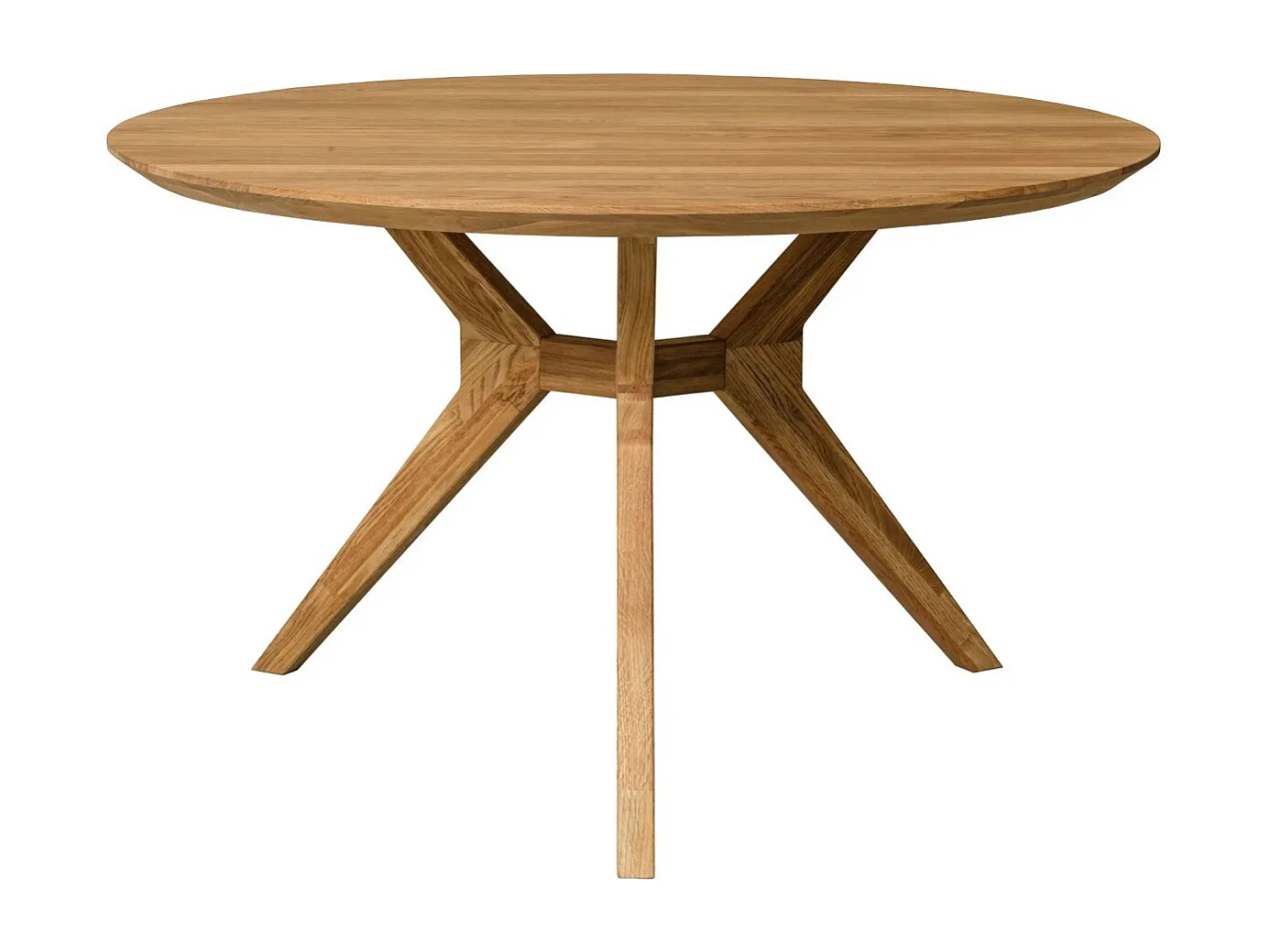 Table à manger ronde 105cm en bois de chêne massif Rodak