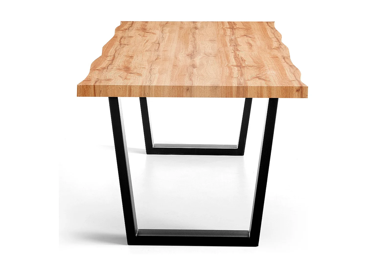 Kibak rustieke eikenhouten en zwart metalen eettafel 200 cm