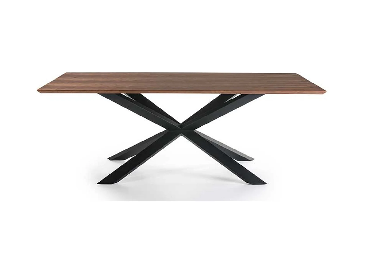 Table à manger bois de noyer et pieds métal noir Toulika 200cm