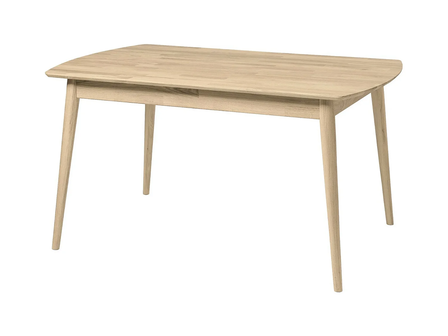 Table à manger rectangulaire 180cm en chêne massif blanchi Kundy