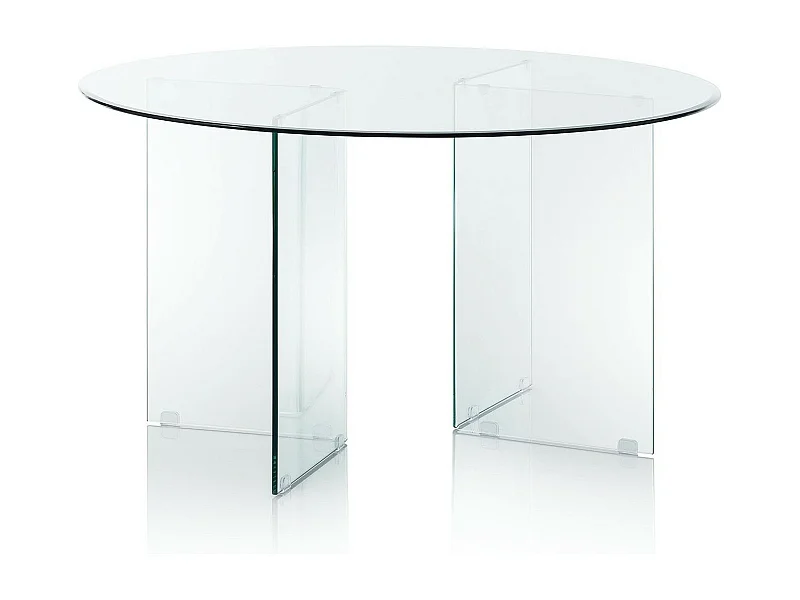 Table ronde verre trempé transparent Zany D 137cm