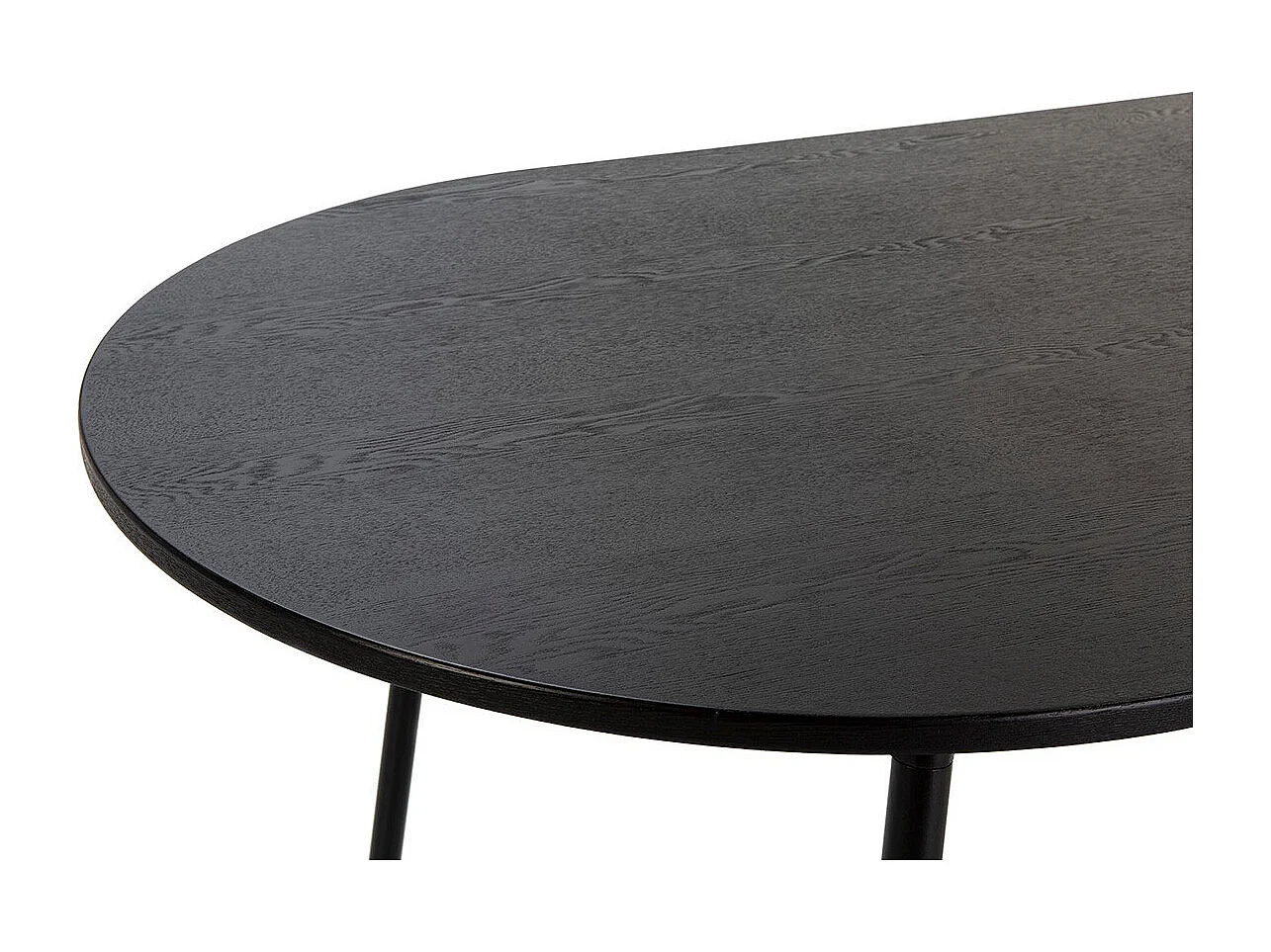 Table à manger ovale bois massif et pieds métal noir Anja 180cm