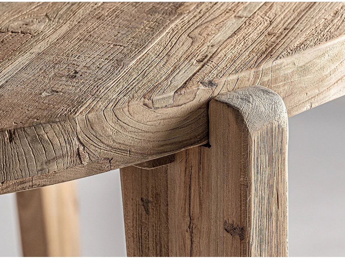 Mesa de comedor redonda Rubha estilo colonial madera maciza 157 cm