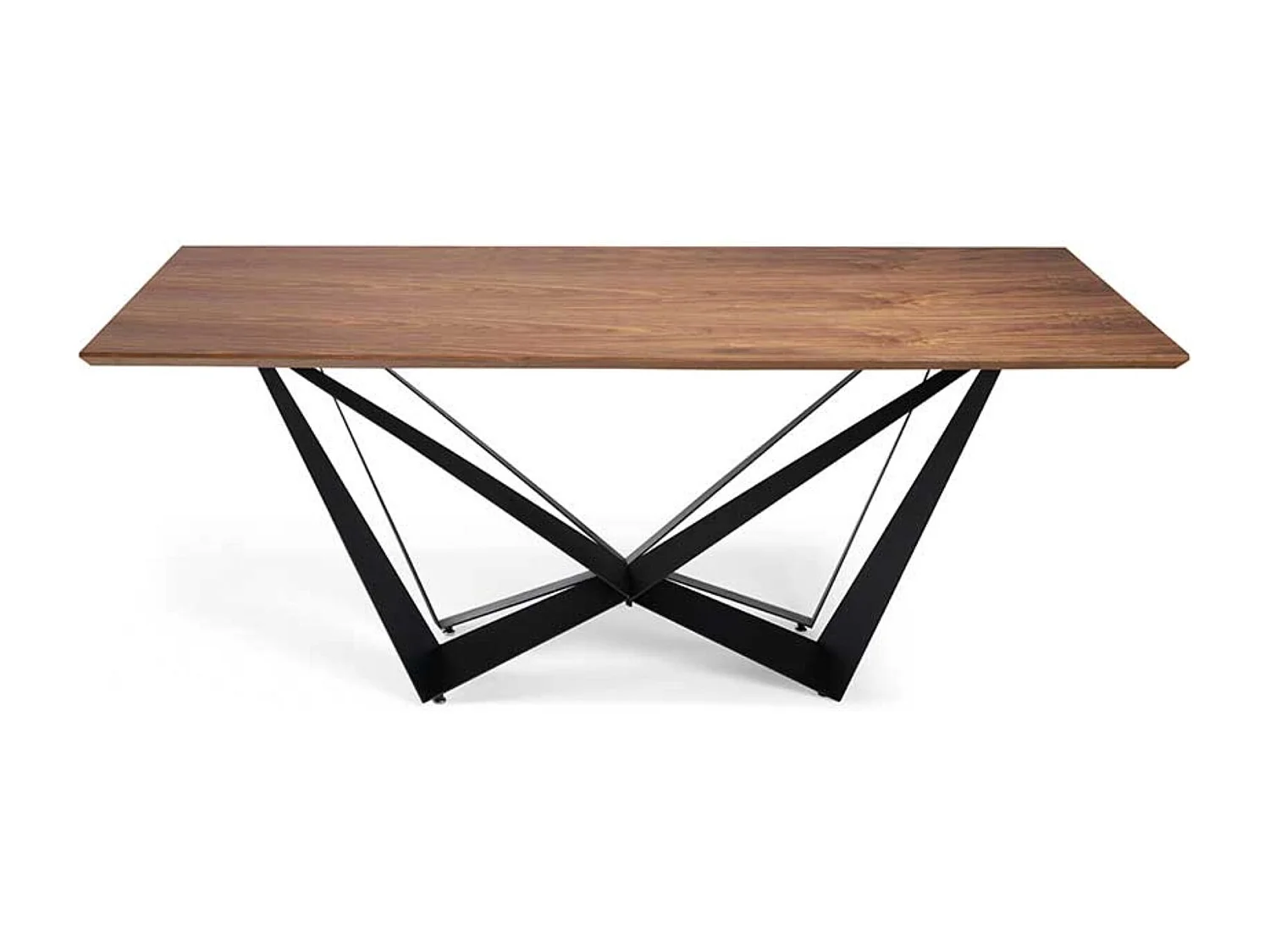 Table à manger bois de noyer et pieds métal noir Bazika 200cm