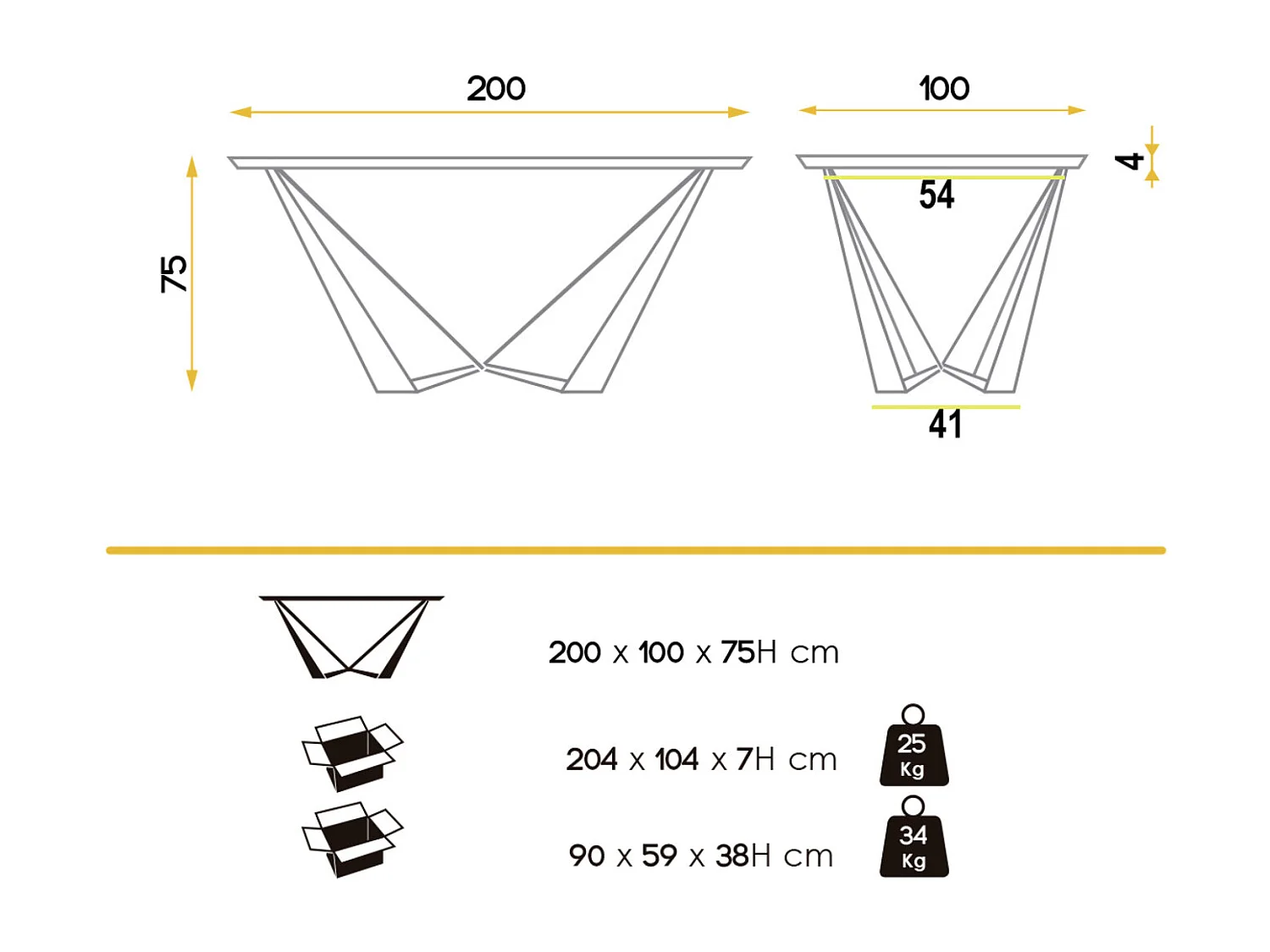 Table à manger bois de noyer et pieds métal noir Bazika 200cm