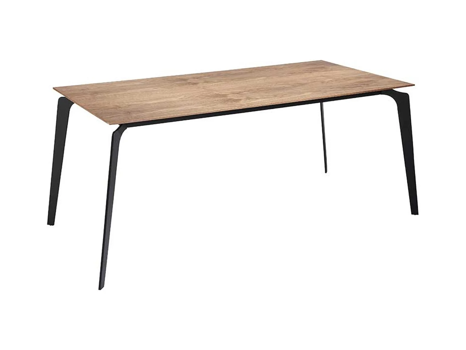 Mesa de comedor Zeuka de madera de nogal y patas de metal negro 180 cm