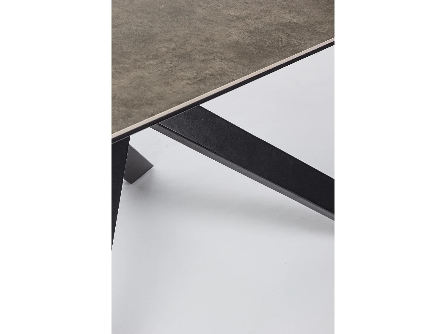 Table à manger en acier et céramique bicolore Medy L 180cm