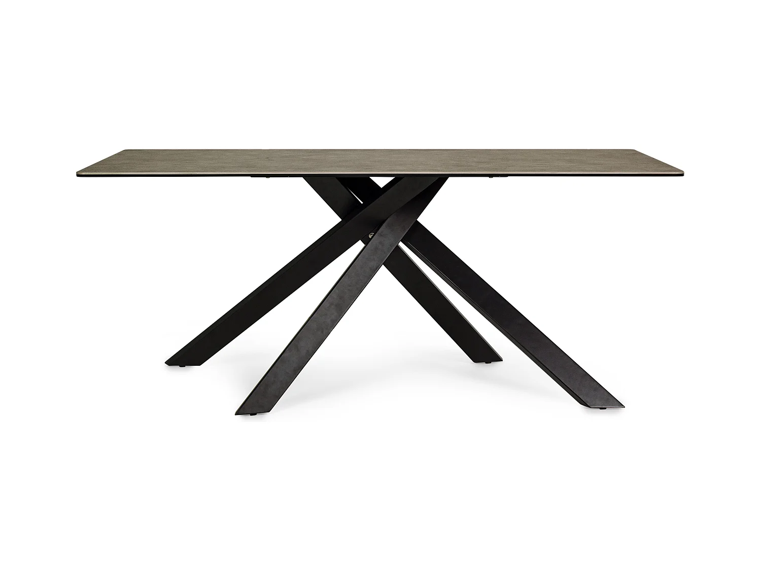 Table à manger en acier et céramique bicolore Medy L 180cm