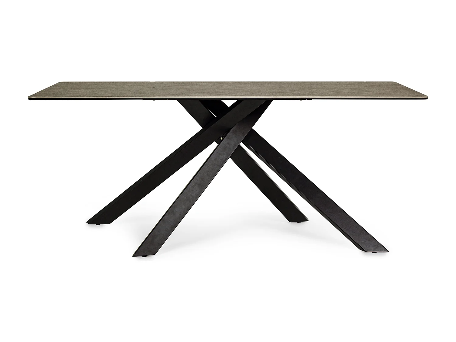 Table à manger en acier et céramique bicolore Medy L 180cm