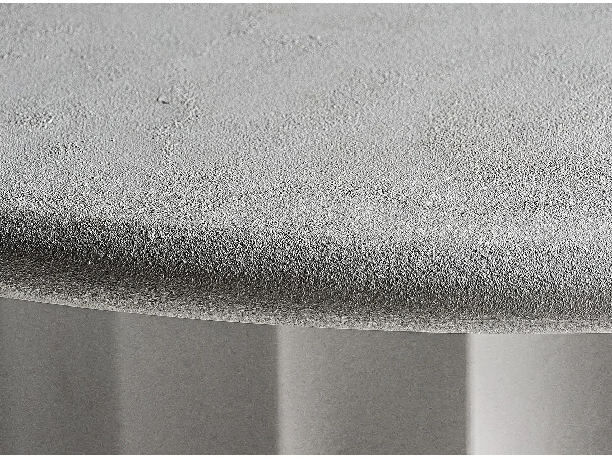 Table à manger ronde résine et ciment blanc Klikey 120cm