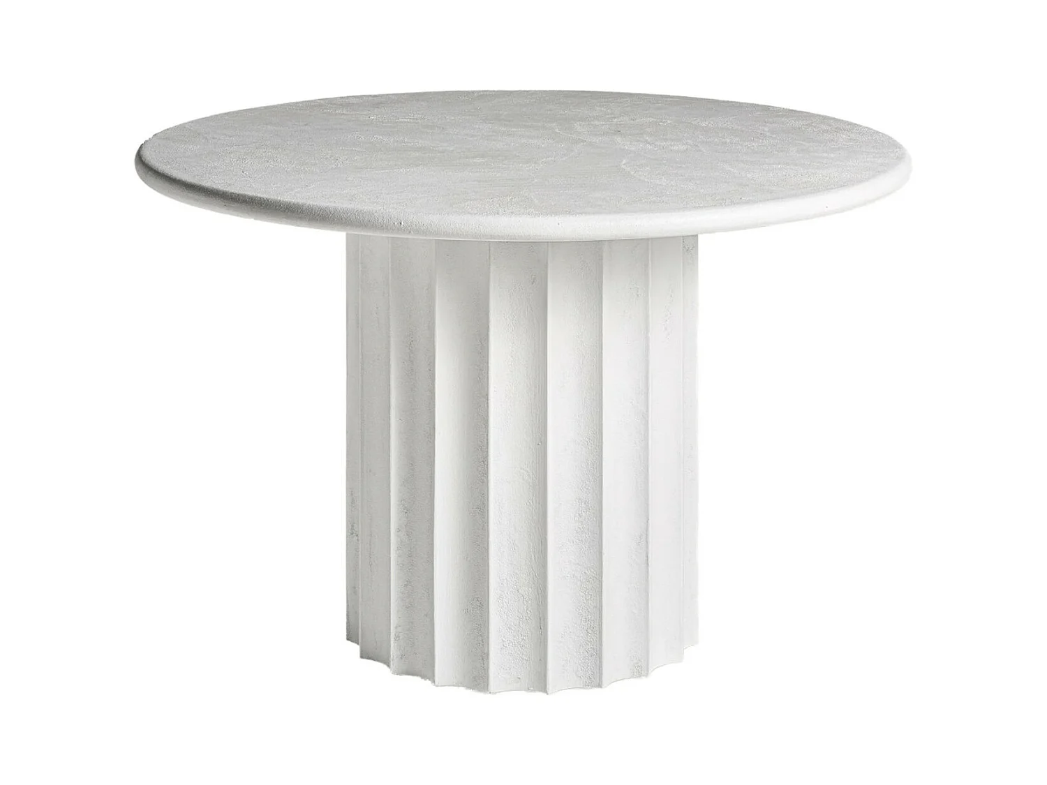 Table à manger ronde résine et ciment blanc Klikey 120cm