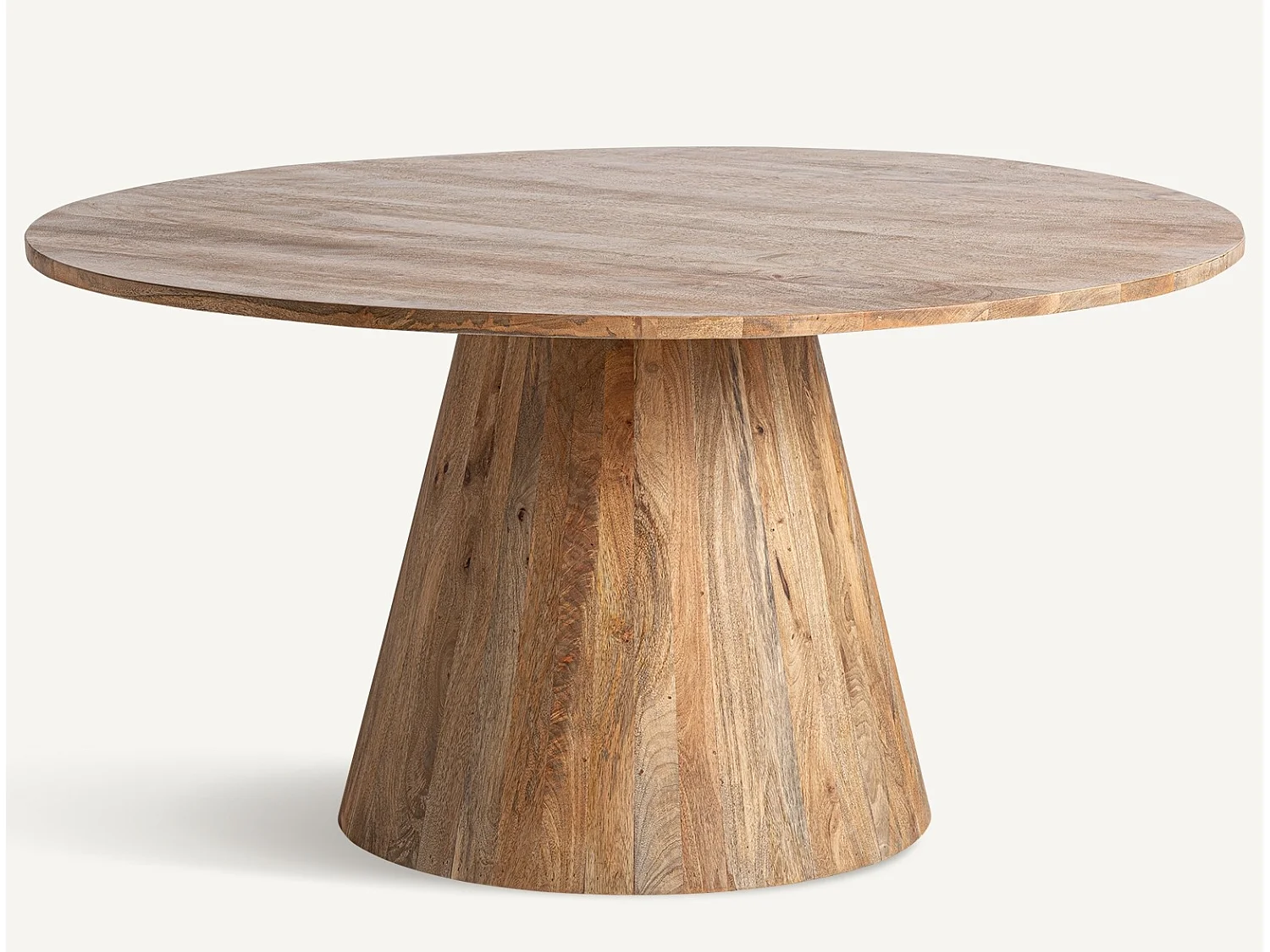 Table à manger ronde bois massif Kezah 120cm