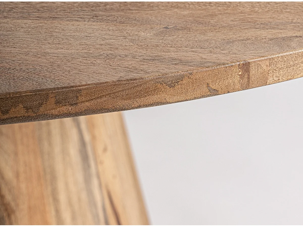 Table à manger ronde bois massif Kezah 120cm