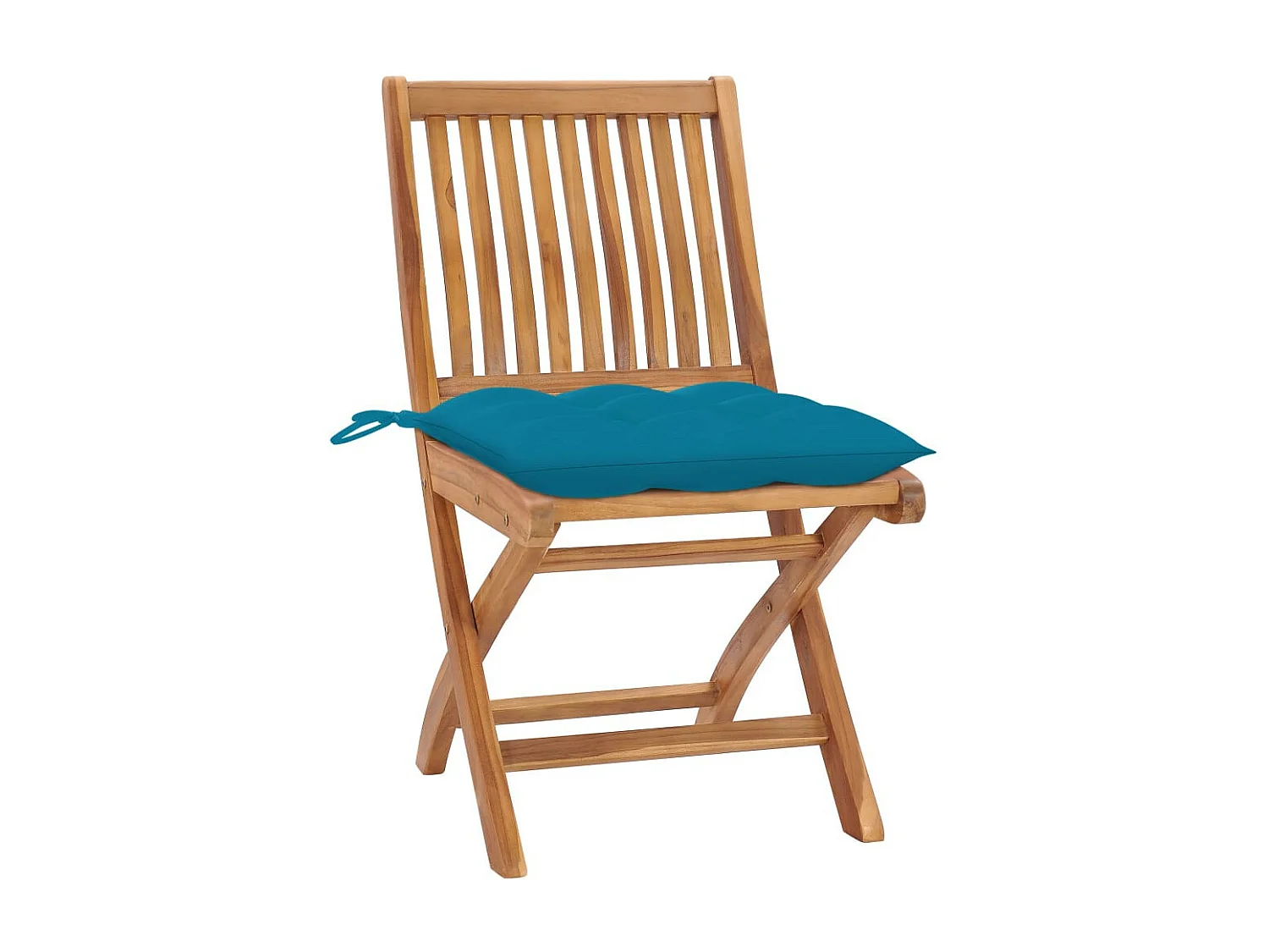 Chaises pliables de jardin avec coussins 4 pcs Teck solide 5