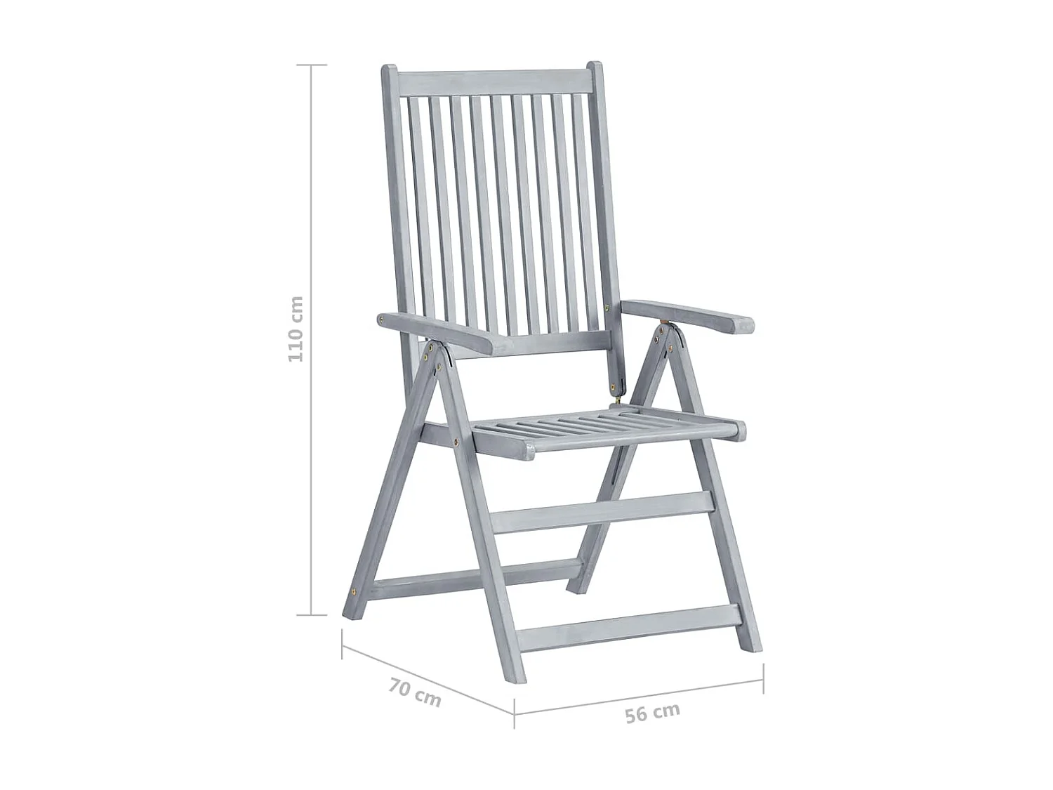 Chaises inclinables de jardin 2 pcs avec coussins Bois d'acacia 44